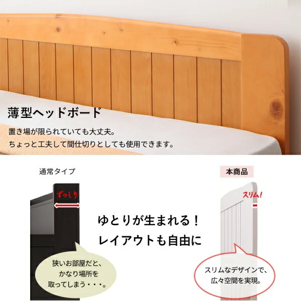 コンパクト高さ調節コンセント付天然木すのこベッド Fit-in mini フィットイン ミニ フレームのみ セミシングル ショート丈