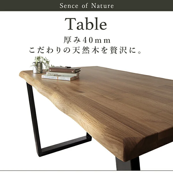 天然木オーク無垢材モダンデザインダイニング Seattle シアトル 4点セット(テーブル+チェア2脚+ベンチ1脚) W120