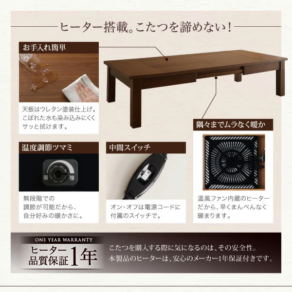 6段階高さ調節 伸縮式こたつ 大型ソファダイニング STEWAR ステュアー 4点セット(テーブル+2Pソファ1脚+1Pソファ1脚+コーナーソファ1脚) W120-180