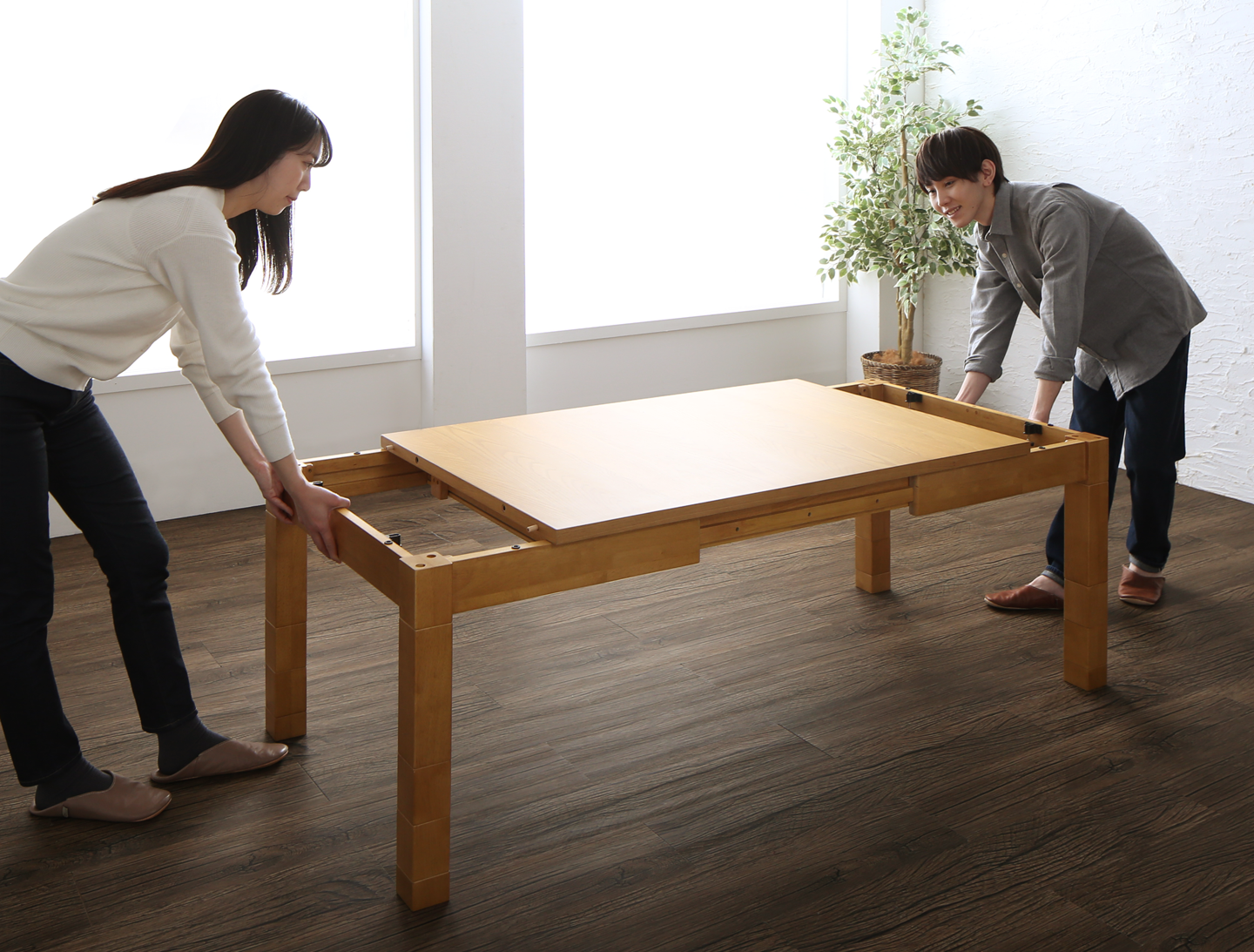 高さ調節可能 3段階伸長式 大型こたつソファダイニング Escher エッシャー 4点セット(テーブル+2Pソファ1脚+1Pソファ1脚+コーナーソファ1脚) W120-180