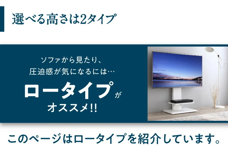壁掛け風テレビ台 Stand-TV スタンドTV ロータイプ