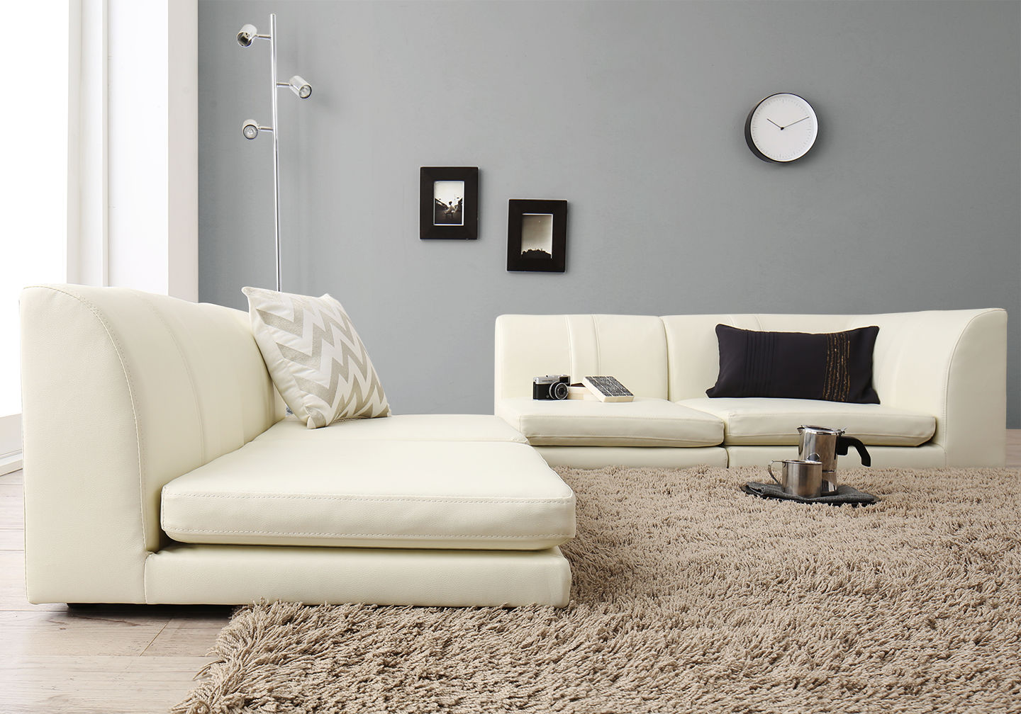 ローソファー コーナー フロアソファー／1902_14 SP floor corner sofa 1P×3+コーナー