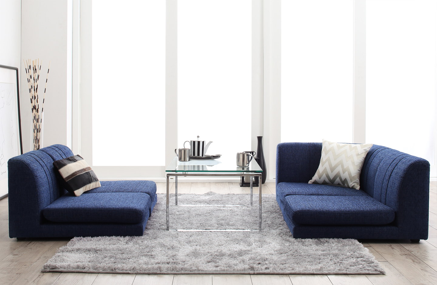 ローソファー コーナー フロアソファー／1902_14 SP floor corner sofa 1P×3+コーナー