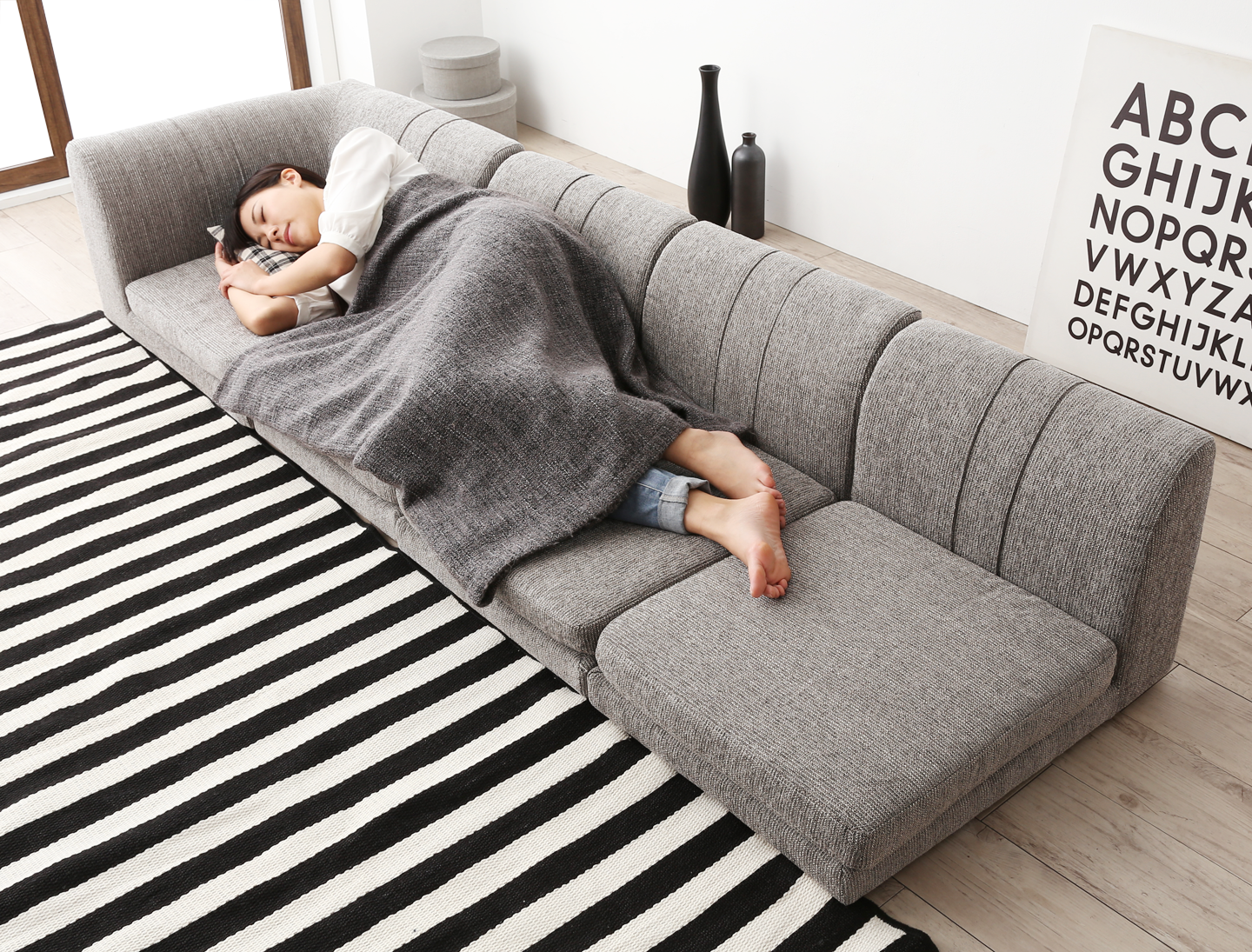 ローソファー コーナー フロアソファー／1902_14 SP floor corner sofa 1P×3+コーナー