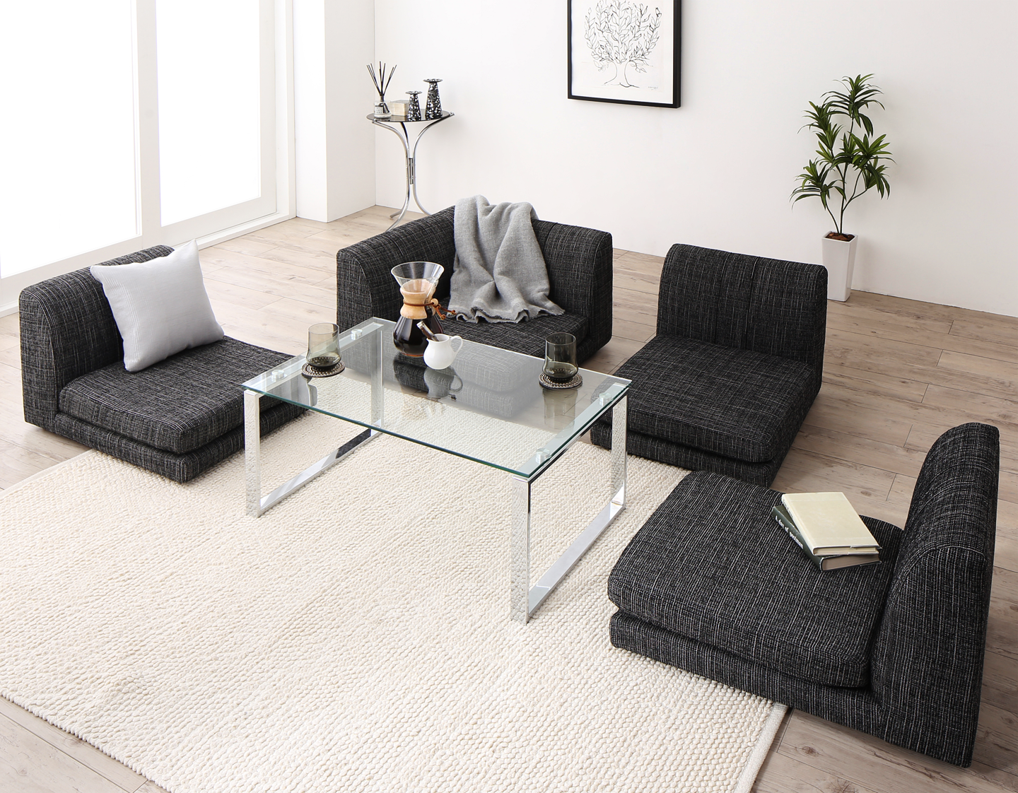 ローソファー コーナー フロアソファー／1902_14 SP floor corner sofa 1P×3+コーナー