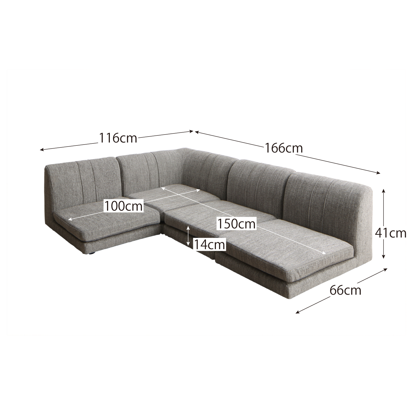 ローソファー コーナー フロアソファー／1902_14 SP floor corner sofa 1P×3+コーナー