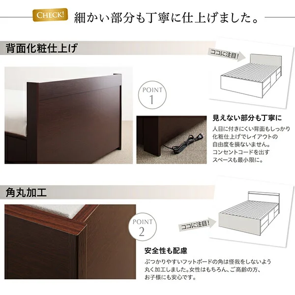 お客様組立 国産 多機能頑丈すのこチェストベッド Salberg サルベルグ ベッドフレームのみ セミシングル