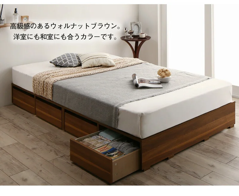 ベッド チェストベッド 大容量収納ベッド／センペール2 ベッドフレームのみ ハイタイプ 引き出しなし シングル