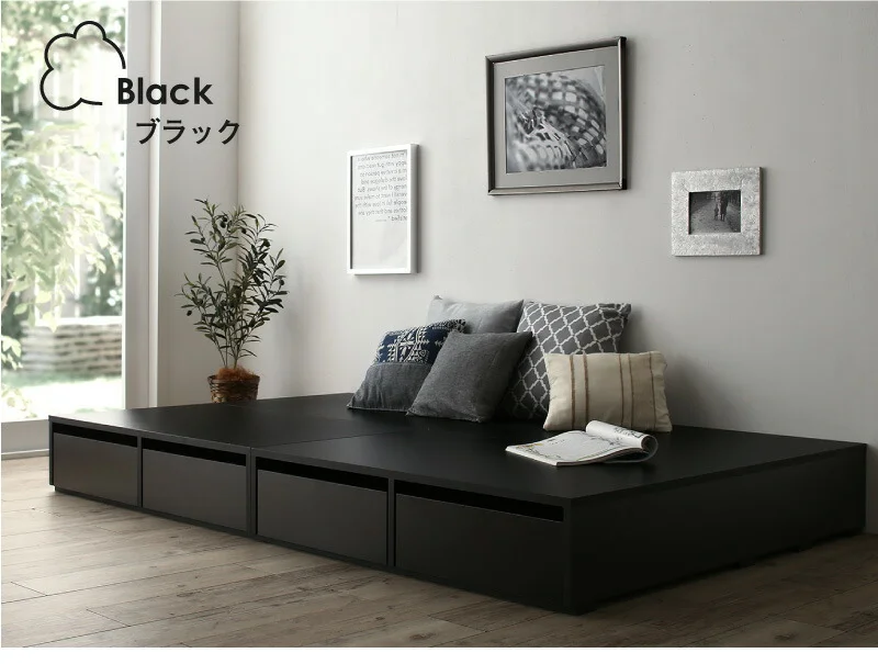 ベッド チェストベッド 大容量収納ベッド／センペール2 ベッドフレームのみ ハイタイプ 引き出しなし シングル