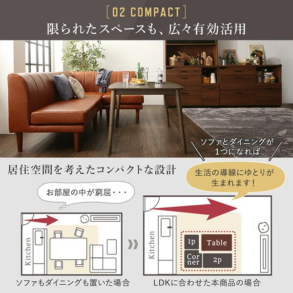 年中快適 こたつもソファも高さ調節 リビングダイニング Meunter ミュンター 4点セット(テーブル+2Pソファ1脚+1Pソファ1脚+コーナーソファ1脚) W105