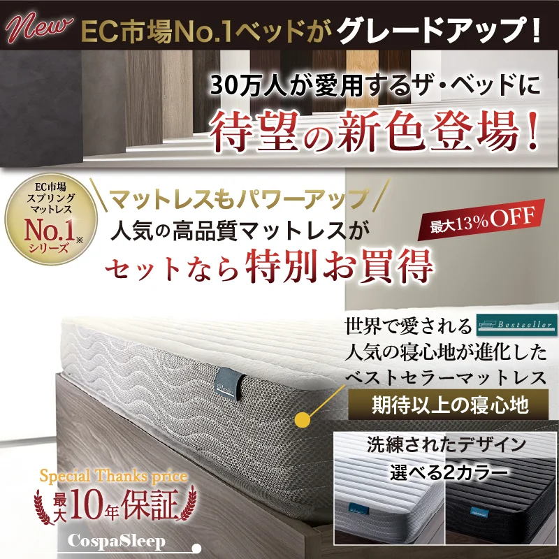 お客様組立 ベッド 棚コンセント 収納付き  Ever X エヴァー エックス ベッドフレームのみ シングル