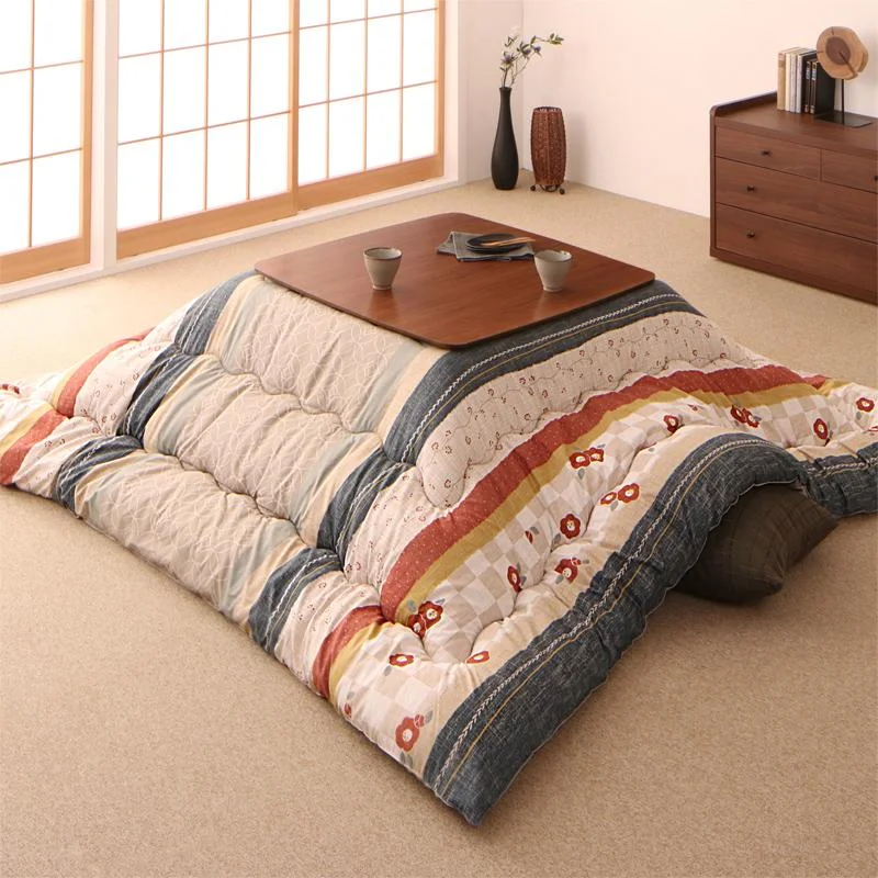 和レトロこたつ布団 春万知 はるまち 掛布団&敷布団2点セット 正方形(80×80cm)天板対応
