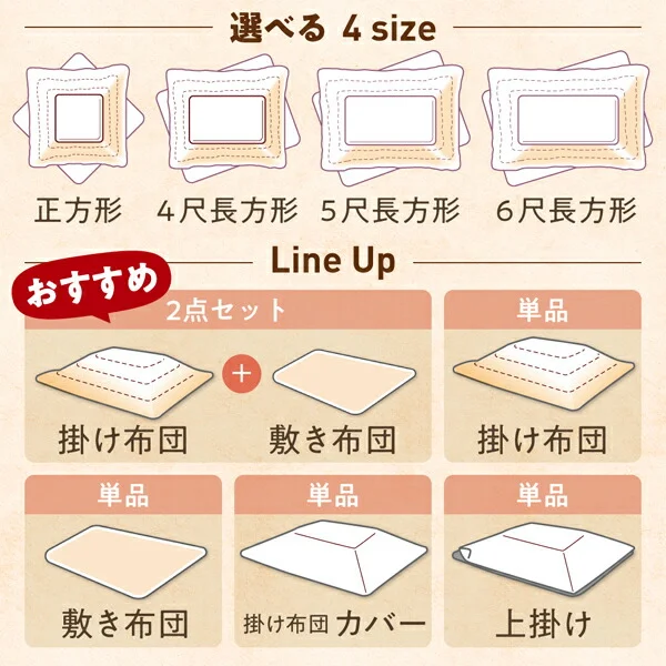 ギャッベ柄グラデーションデザインこたつ布団 Talvi タルヴィ 掛布団&ラグ2点セット 正方形(80×80cm)天板対応