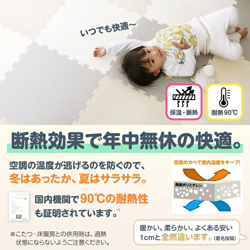 ジョイントマット いろ・いろフィット 45cm角 18mm厚 尺五 極厚 12枚 1.5畳