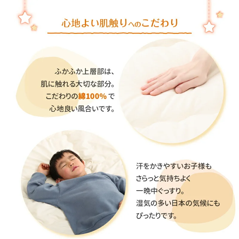 厚さが選べる 高通気・抗菌防臭 ファミリーマットレス敷き布団 ワイドK200  厚さ6cm