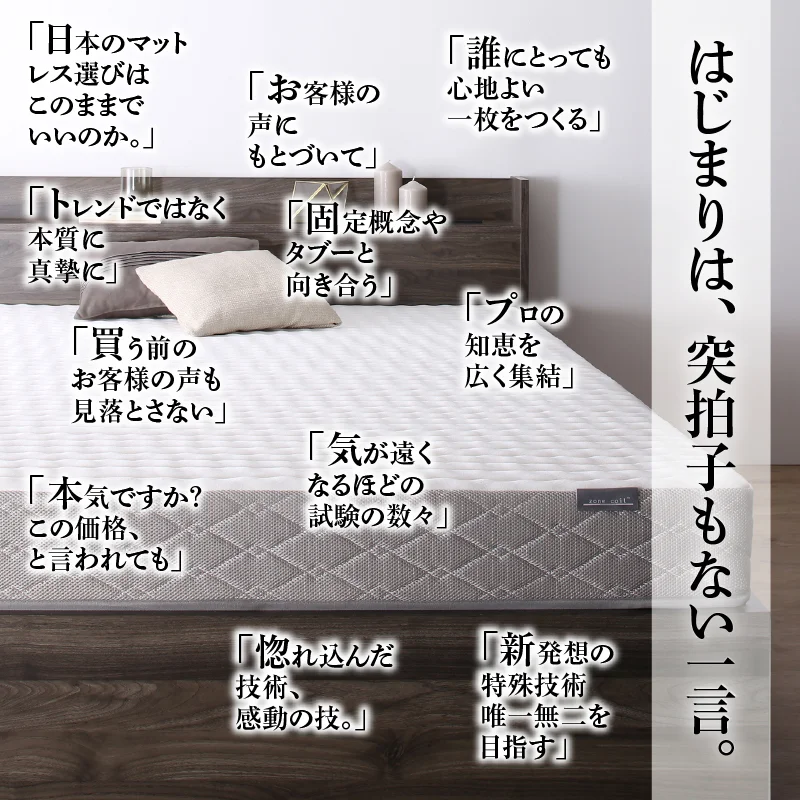 ゾーンコイルマットレス 抗菌防臭 防ダニ　高反発 硬め バランスタイプ  zone-coil シングル