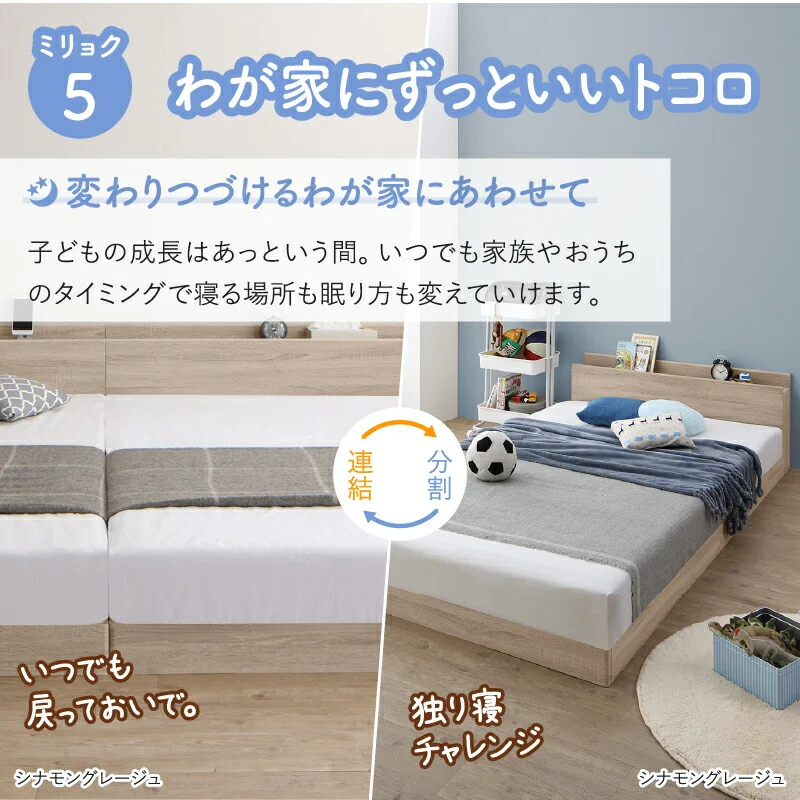 ファミリーベッド ベッドフレームのみ WK200（S＋S）