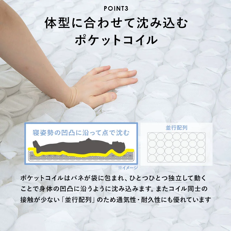 ポケットコイルマットレスベッド シングル