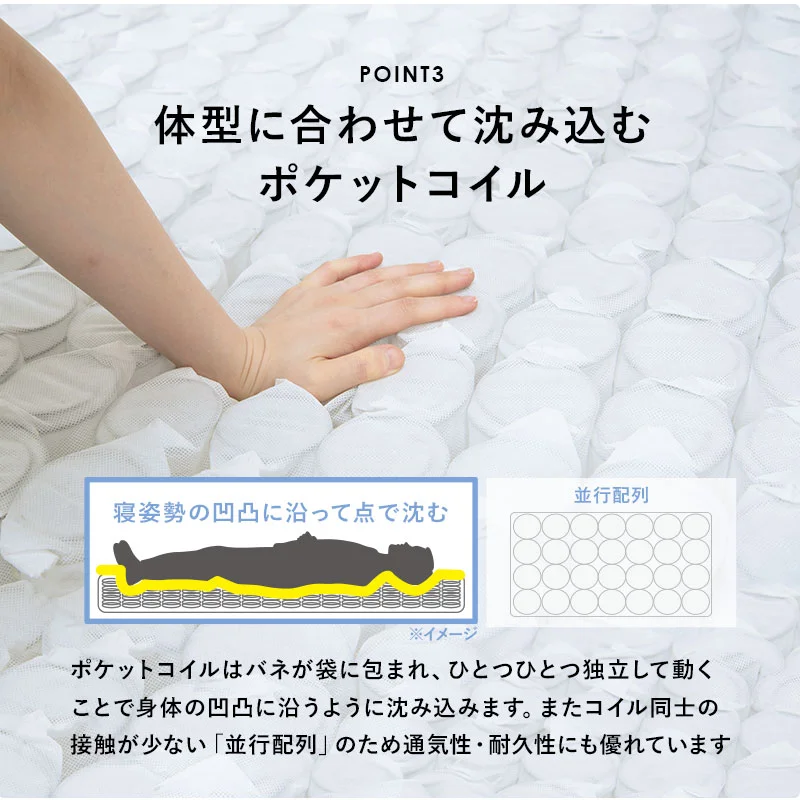 ポケットコイルマットレスベッド シングル