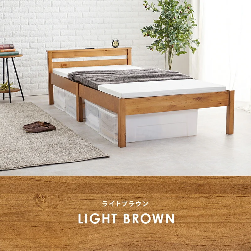 組立簡単 宮付きベッド（シングル）-MB- 100×207.5×65cm