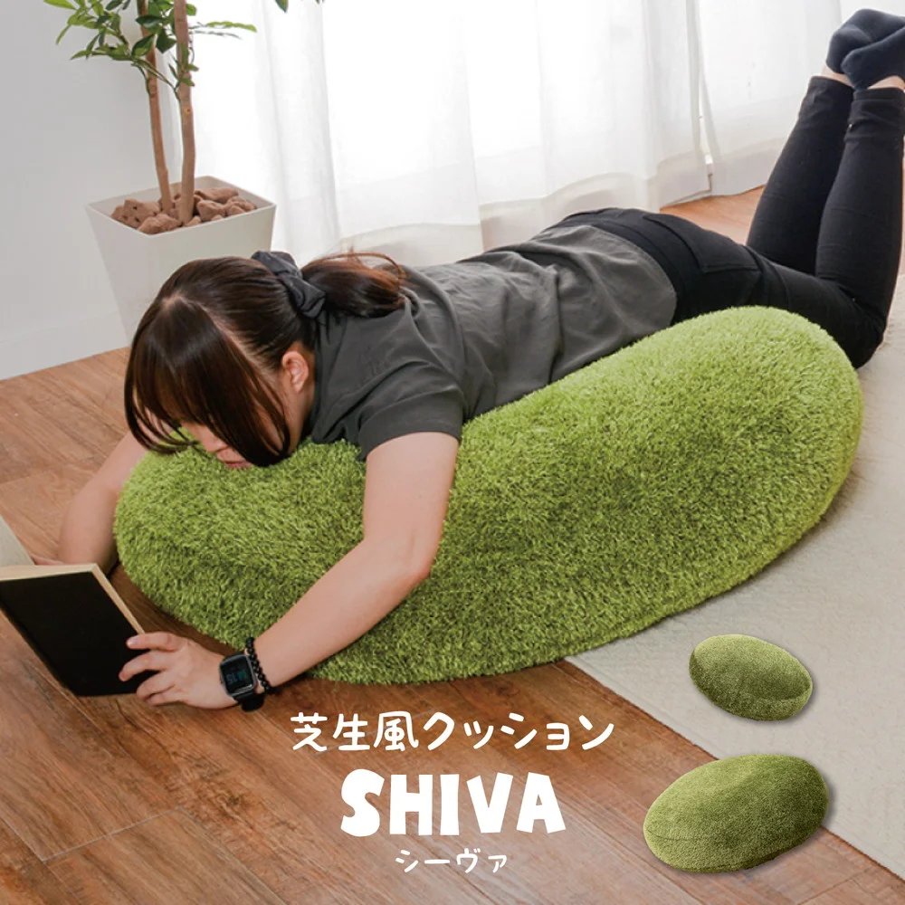リアル芝生風生地のもちもちクッション シーヴァ Mサイズ（直径60×11）