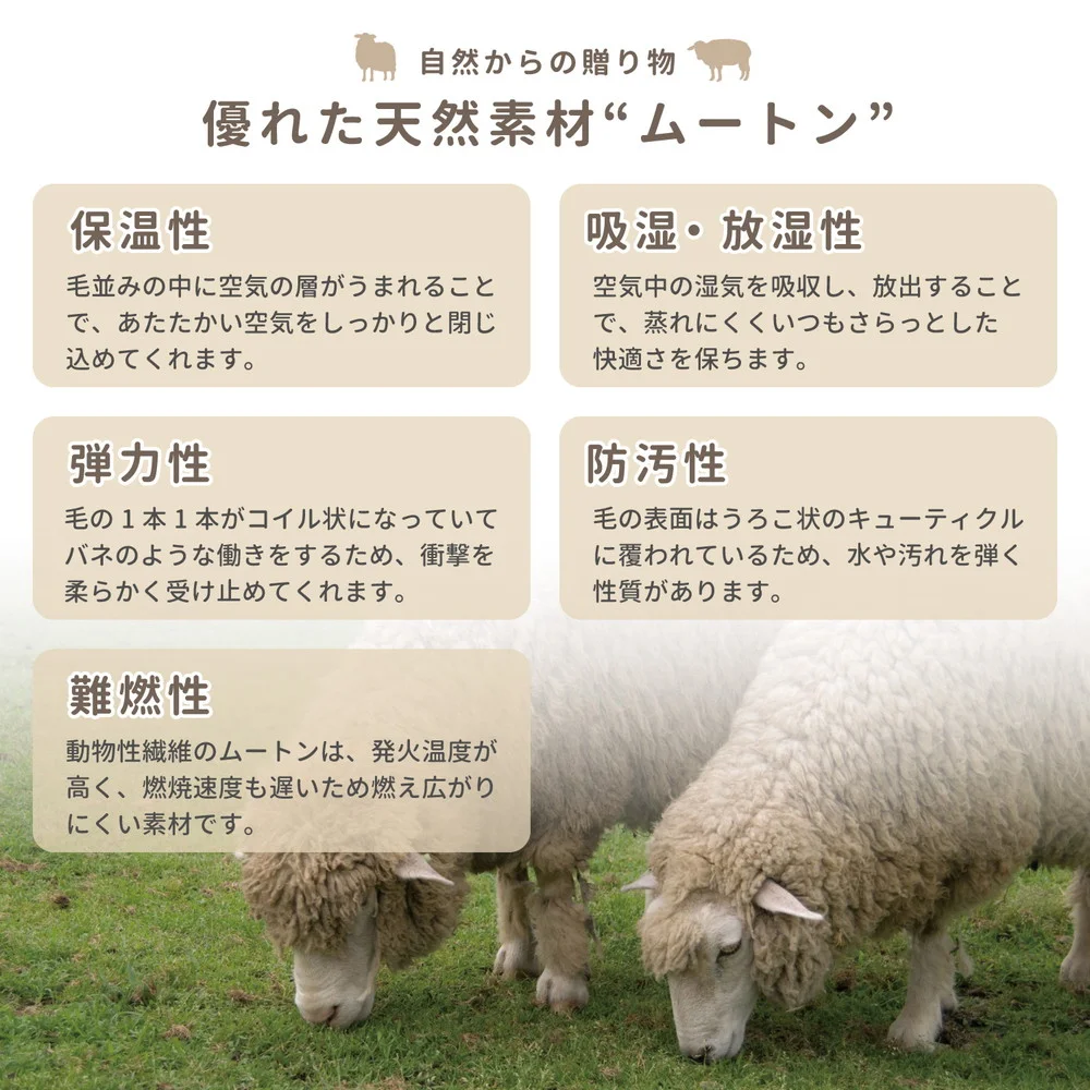 高級感があり可愛い ムートンフリース 60×90cm