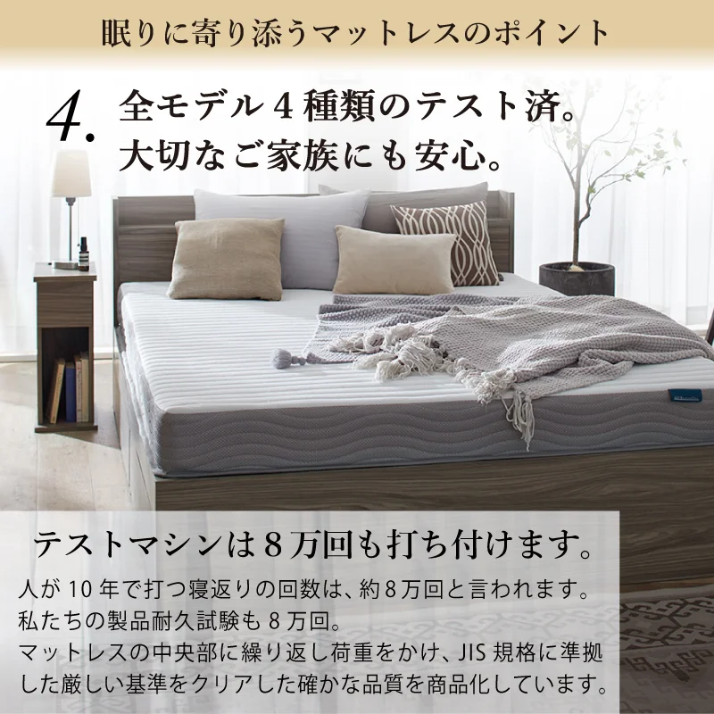 CospaSleep スプリングマットレスシリーズ ベストセラーモデル シングル マットレスカラー ホワイト