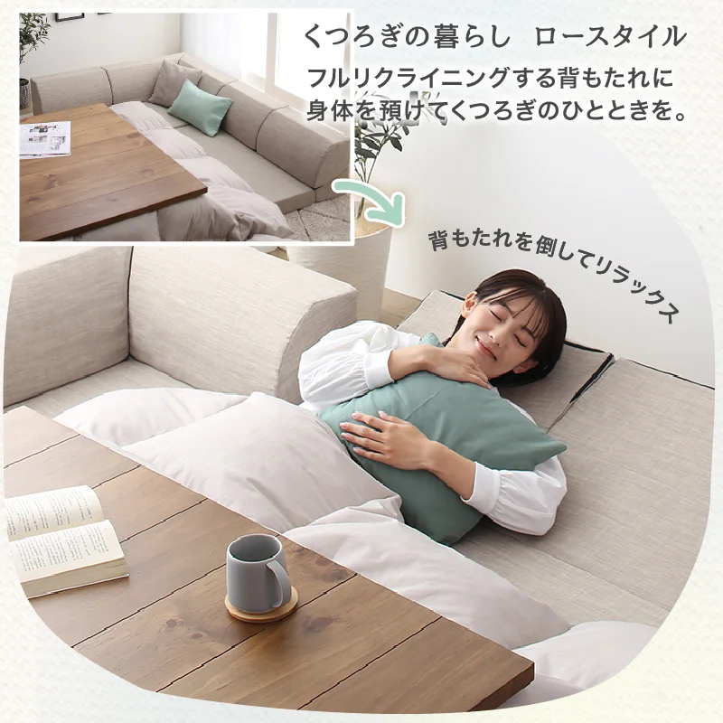 フロアコーナーソファ ソファ3点セット 1P+2P+コーナー 座面カラー ソフトグレー